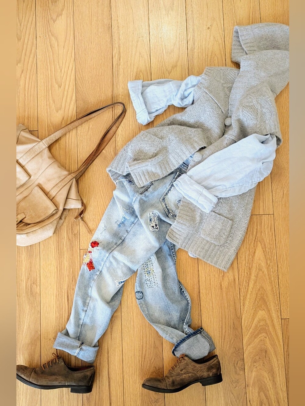 Silver Jeans OOAK Sashiko Boro Inspired Hand-stitched Atelier Patched Distressed